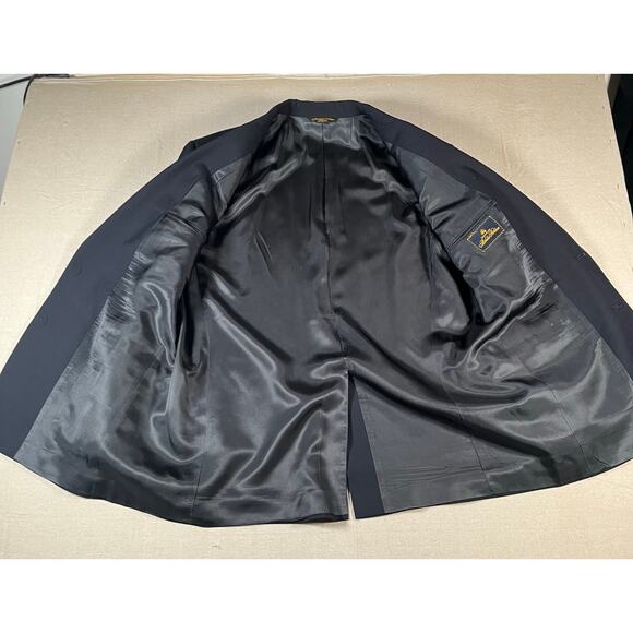 Brooks Brothers Mens Blazer 46R Worsted Wool Black USA Two Button - Picture 4 of 10